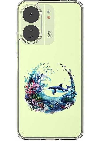 Xiaomi Redmi 13C Uyumlu Denizaltı Dünyası Desenli Silikon Kılıf