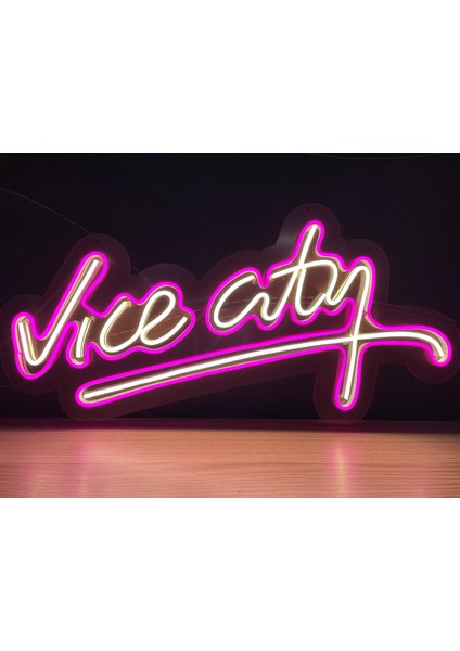 Neon LED Tabela Dekoratif Aydınlatma -Vice City, 60X38CM-