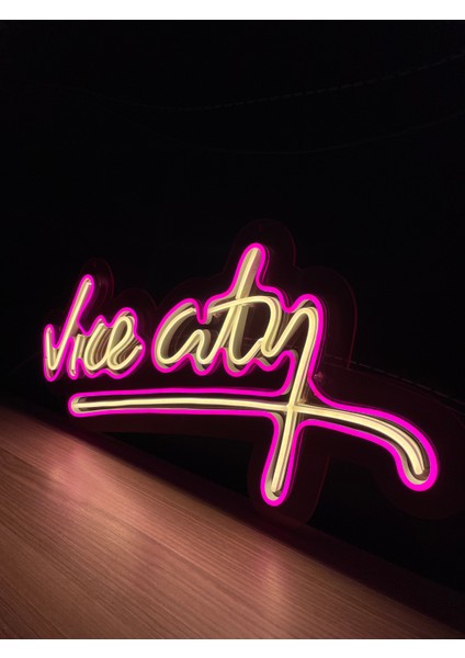 Neon LED Tabela Dekoratif Aydınlatma -Vice City, 60X38CM- fiyatları