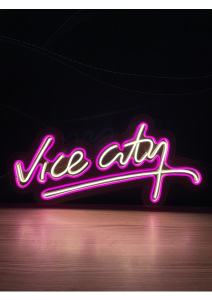 Neon LED Tabela Dekoratif Aydınlatma -Vice City, 60X38CM- modelleri