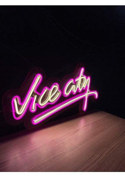 Neon LED Tabela Dekoratif Aydınlatma -Vice City, 60X38CM- fırsatları