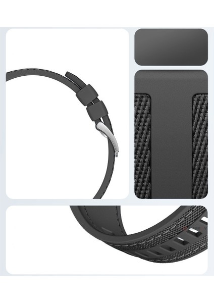 Huawei Watch Gt5 46MM ile Uyumlu Metal Tokalı Dikiş Detaylı Şık Dokuma Silikon Kordon indirimleri