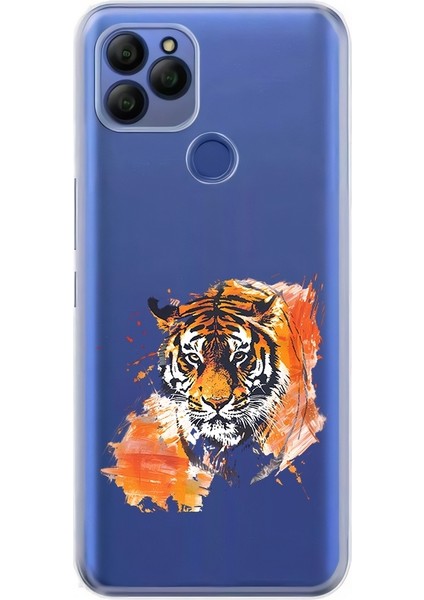 General Mobile Gm 21 Uyumlu Kaplan Bakışı Desenli Silikon Kılıf