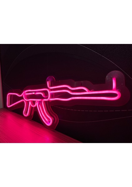 Neon LED Duvar Dekoratif Aydınlatma -Gamer Silah2, 40X13CM- fırsatları