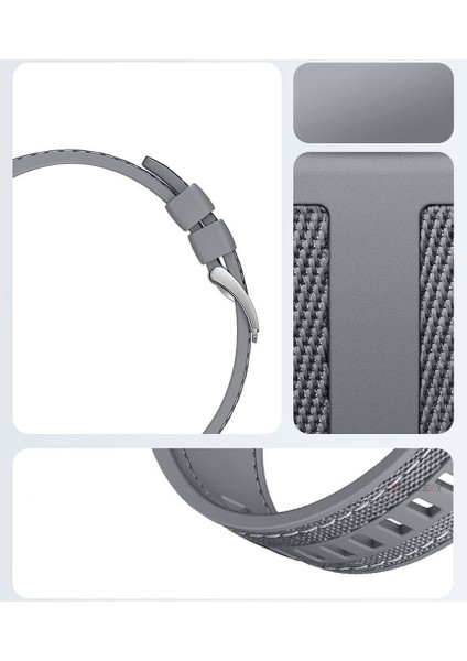 Huawei Watch Gt4 46MM ile Uyumlu Metal Tokalı Dikiş Detaylı Şık Dokuma Silikon Kordon indirimleri