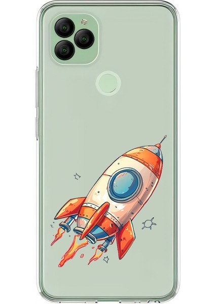 General Mobile GM22 Uyumlu Uzay Roketi Desenli Silikon Kılıf