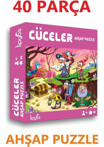 Masal Kahramanları ve Cüceler 40 Parça Mini Ahşap Puzzle