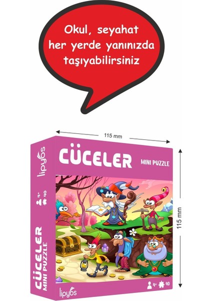 Masal Kahramanları ve Cüceler 40 Parça Mini Ahşap Puzzle
