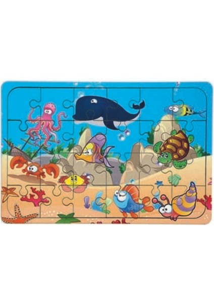 Ahşap 24 Parça Eğitici 2 Adet Yapboz Puzzle Seti