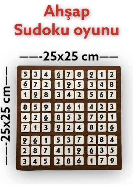 Doğal Ahşap Sudoku Bulmaca, Zeka Geliştirici, 1-4 Kişi, 6+ Yaş, Türkçe