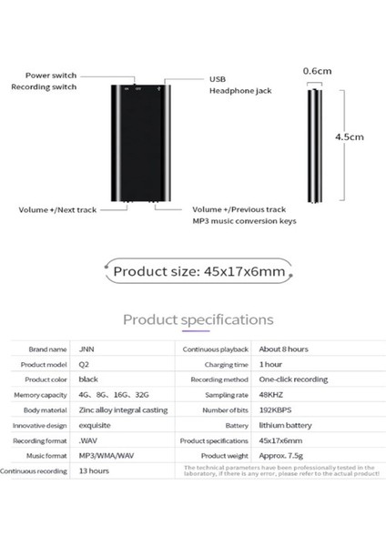 Süper Ultra Mini Profesyonel Ses Kayıt Cihazı