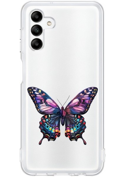 Samsung Galaxy M34 Uyumlu Renkli Kelebek Desenli Silikon Kılıf