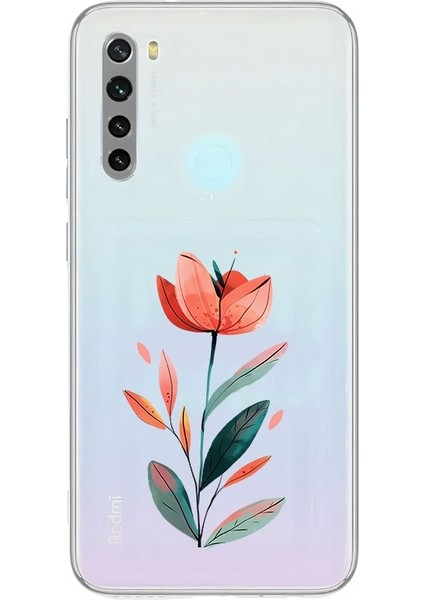 Xiaomi Redmi Note 8 Uyumlu Zarif Çiçek Desenli Silikon Kılıf