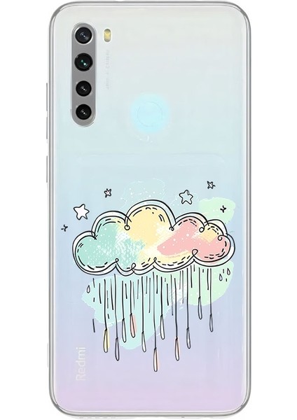 Xiaomi Redmi Note 8 Uyumlu Yağmur Bulutu Desenli Silikon Kılıf