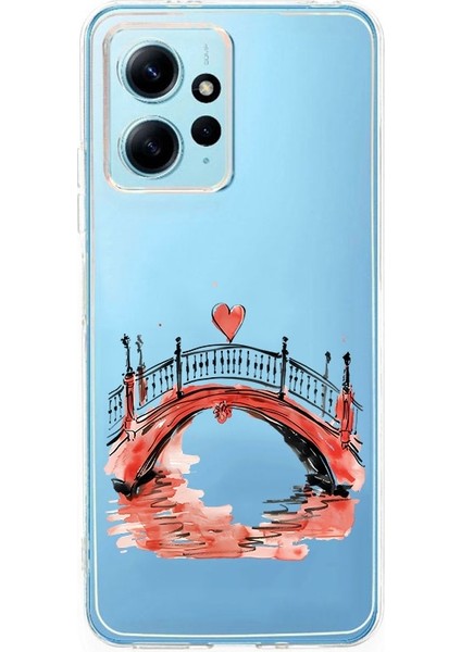 Xiaomi Redmi 12 Uyumlu Aşk Köprüsü Desenli Silikon Kılıf