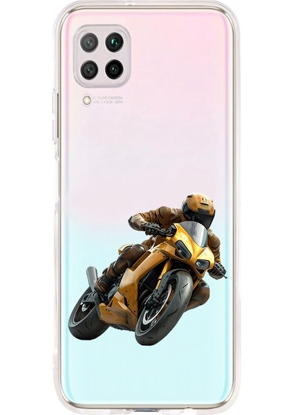 Huawei P40 Lite Uyumlu Hızlı Motosiklet Desenli Silikon Kılıf