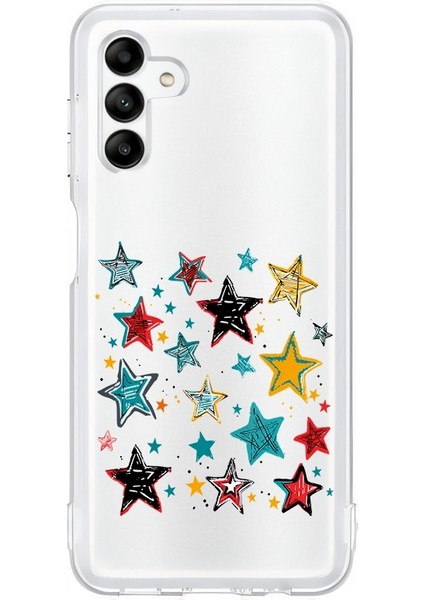 Samsung Galaxy M34 Uyumlu Renkli Yıldızlar Desenli Silikon Kılıf