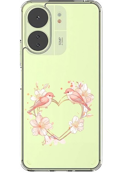 Poco C65 Uyumlu Kuş Aşkı Desenli Silikon Kılıf