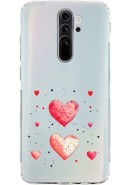 Xiaomi Redmi Note 8 Pro Uyumlu Kalp Desenleri Desenli Silikon Kılıf