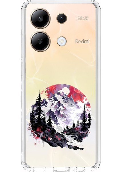 Xiaomi Redmi Note 13 4g Uyumlu Dağ Manzarası Desenli Silikon Kılıf
