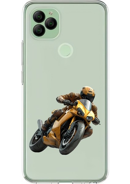 General Mobile GM22 Uyumlu Hızlı Motosiklet Desenli Silikon Kılıf