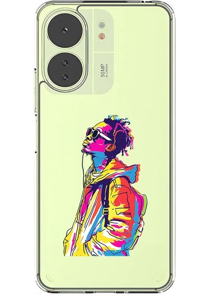 Xiaomi Redmi 13C Uyumlu Renkli Dj Desenli Silikon Kılıf