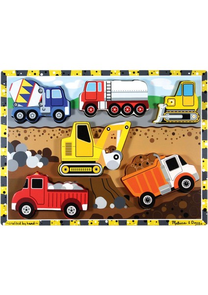 Melissa And Doug Ahşap Tombul Yapboz - Inşaat Araçları
