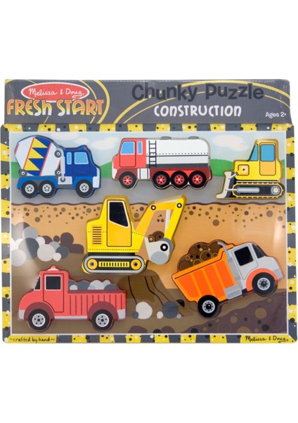 Melissa And Doug Ahşap Tombul Yapboz - Inşaat Araçları