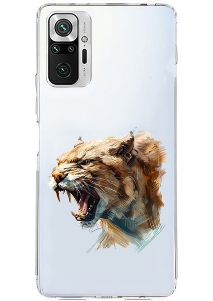 Xiaomi Redmi Note 10 Pro Uyumlu Aslan Kükreyişi Desenli Silikon Kılıf