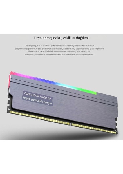 COOLMOON Ram Soğutucu Isı Emici Termal RGB'li DDR/DDR2/DDR3/DDR4/DDR5 Yüksek Performanslı