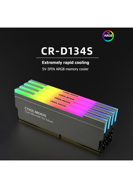 COOLMOON Ram Soğutucu Isı Emici Termal RGB'li DDR/DDR2/DDR3/DDR4/DDR5 Yüksek Performanslı