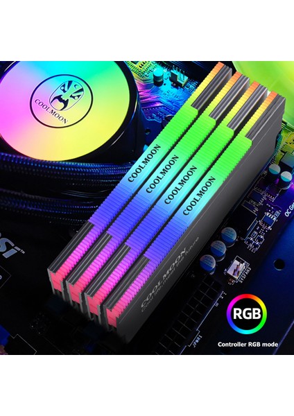 COOLMOON Ram Soğutucu Isı Emici Termal RGB'li DDR/DDR2/DDR3/DDR4/DDR5 Yüksek Performanslı