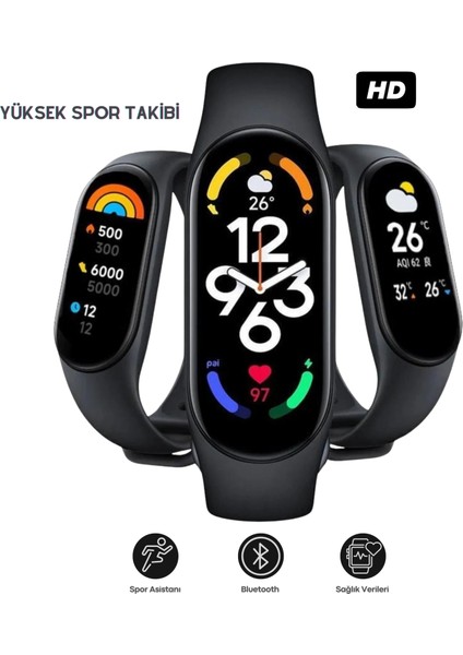 M7 Watch Band Akıllı Bileklik Spor Modlu Full Fonksiyon Siyah