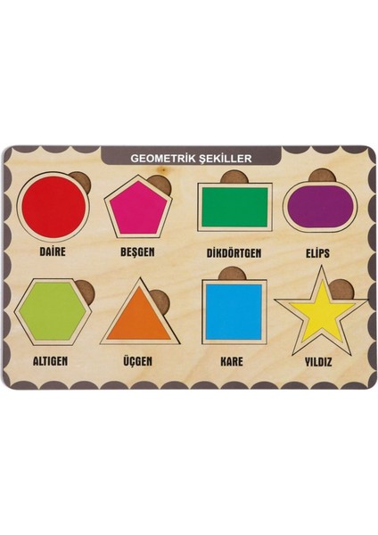 Ahşap Bul Tak Eğitici 2 Adet Yapboz Puzzle Seti