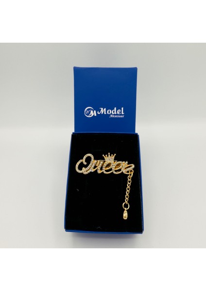 Taç Queen Kristal Taşlı Zincir Detaylı Broş fırsatları