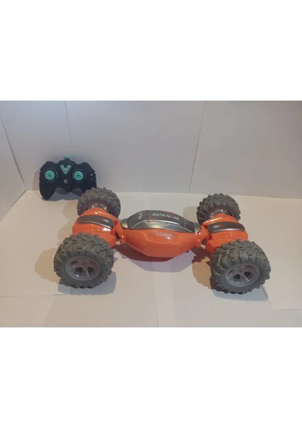 Boratila Toys 2.4 Ghz Uzaktan Kumandalı Işıklı Arazi Tekerekli Şarjlı 30 cm Büyük Boy Drift Akrobat Araba (Turuncu)