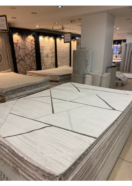 H01879 Cizgili-Desenli Salon Halısı ( 160X230) -Krem fiyatları