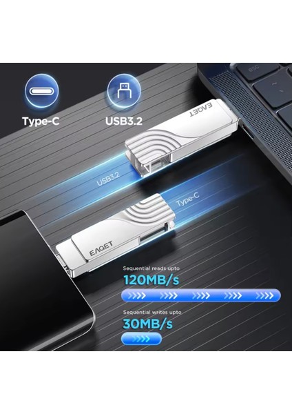 512Gb.Type-C ve Usb 3.2 Type-C Girişli Tüm Cihazlara İphone 15/16 Serisine Uygun Yüksek Hızlı Otg Flash Bellek Çift Giriş Metal Sağlam Orjinal