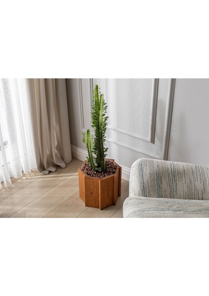 El Yapımı Ahşap Büyük Sekizgen Dekoratif Modern Kaliteli Bahçe Balkon Saksı Saksılık Stant Çiçeklik indirimleri