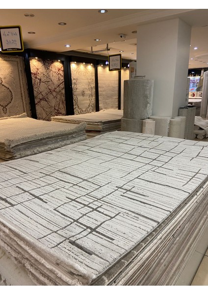 H01882 Cizgili-Desenli Salon Halısı ( 160X230) -Krem