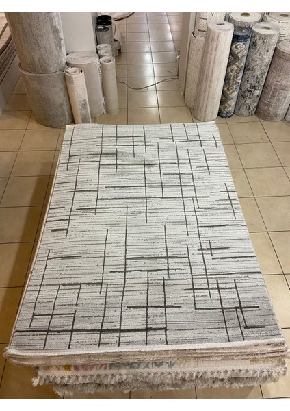 H01882 Cizgili-Desenli Salon Halısı ( 160X230) -Krem fiyatları