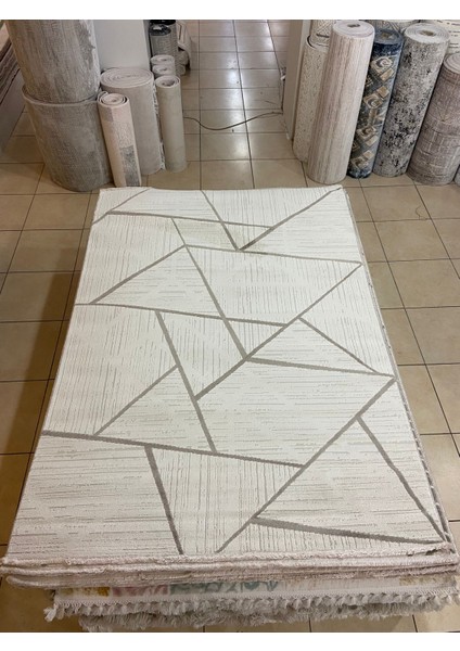H01888 Cizgili Salon Halısı ( 160X230) -Krem fiyatları