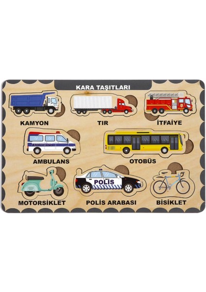 Ahşap Bul Tak Eğitici 2 Adet Yapboz Puzzle Seti