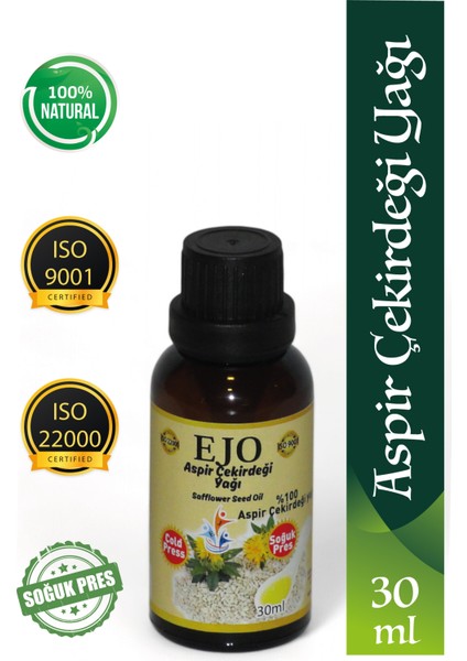 Soğuk Sıkım Aspir Yağı 30 ml Saf ve Doğal Aspir Yağı