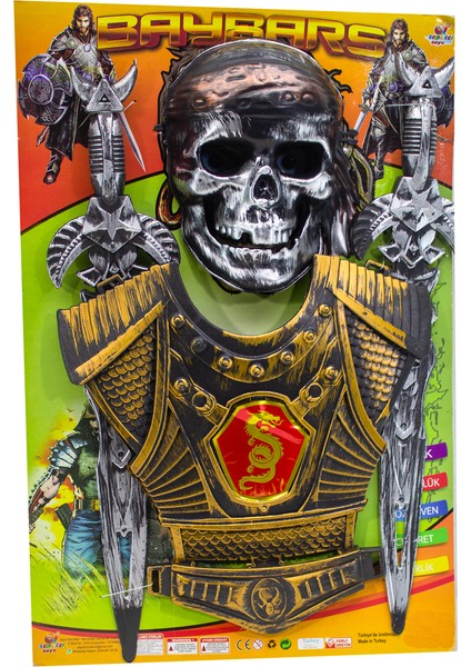 Oyuncak Süper Korsan Set Kılıc Zırh Korsan Maske Dörtlü Set fiyatları