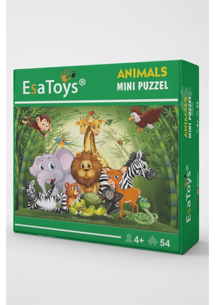 Ahşap Animals Mini Puzzle | 4 Yaş 54 Parça