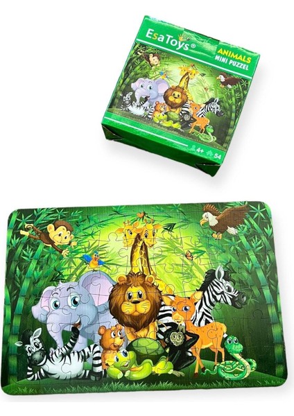 Ahşap Animals Mini Puzzle | 4 Yaş 54 Parça