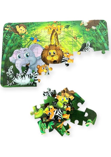 Ahşap Animals Mini Puzzle | 4 Yaş 54 Parça