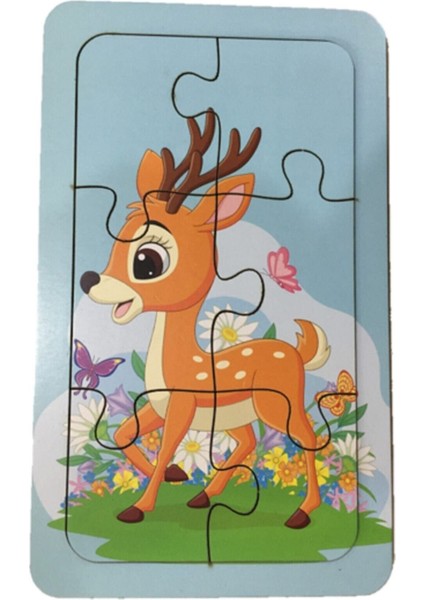 Ahşap Puzzle Ilk Yapbozum 6 Adet 6 Parçalı 18X11CM