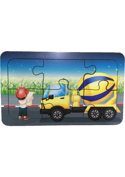 Ahşap Puzzle Ilk Yapbozum 6 Adet 6 Parçalı 18X11CM